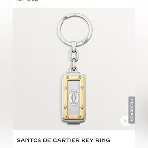 AUTHENTIC Santos De Cartier Silver and Gold Keyring LIKE NEW AND SOLD OUT
